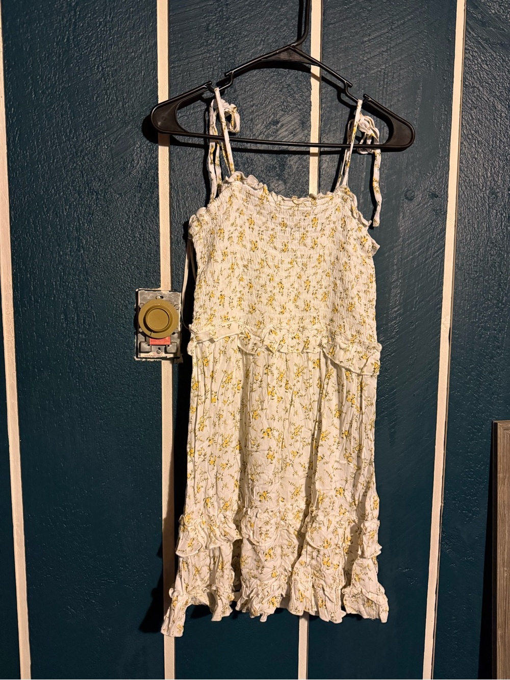 Forever 21 White Mini Dress with Yellow Floral Print